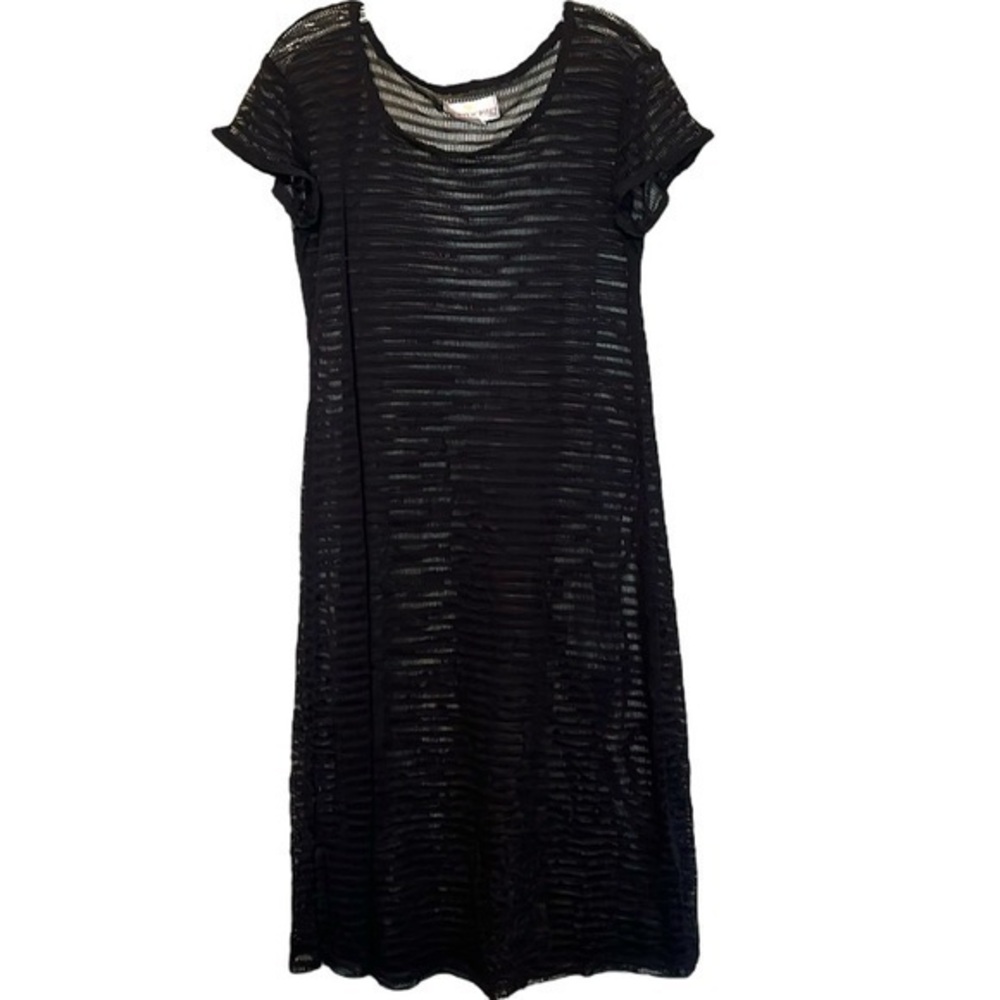 Portocruz long short sleeve cover up open weave womens size small black